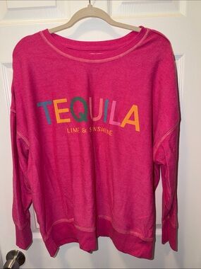 TEQUILA Lime & Sunshine Graphic Pink Sweatshirt